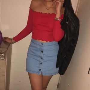 Red crop top